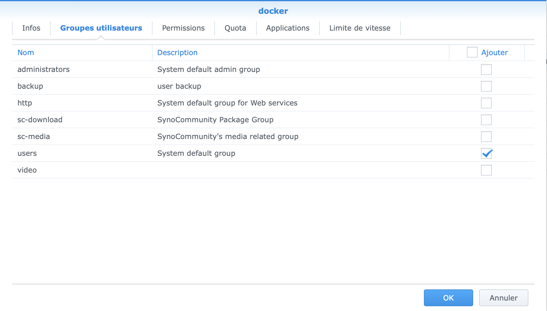 Docker - Groupes Utilisateurs